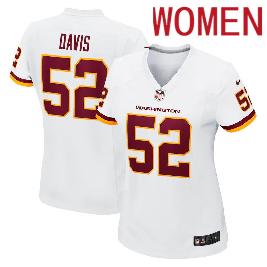 Women Washington Redskins 52 Jamin Davis Nike White Game NFL Jersey